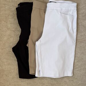 George Pull-On Shorts, Set of Three, White, Black & Tan, Size S